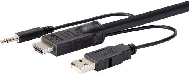 Alt view image 4 of 13 - Monoprice HDMI USB 3.5mm Audio Combo Cable - 10 Feet, 4K@60Hz, HDR, for KVM Switches - Switch Series