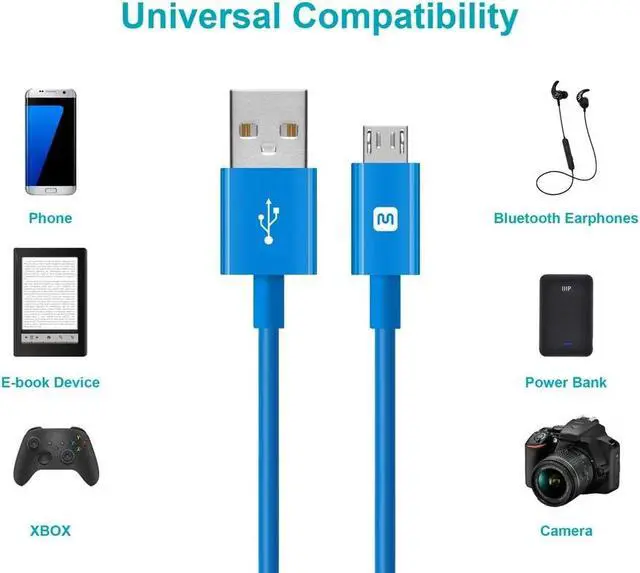Alt view image 6 of 6 - Monoprice USB Type-A to Micro Type-B Cable - 3 Feet - Purple | 2.4A, 22/30AWG - Select Series