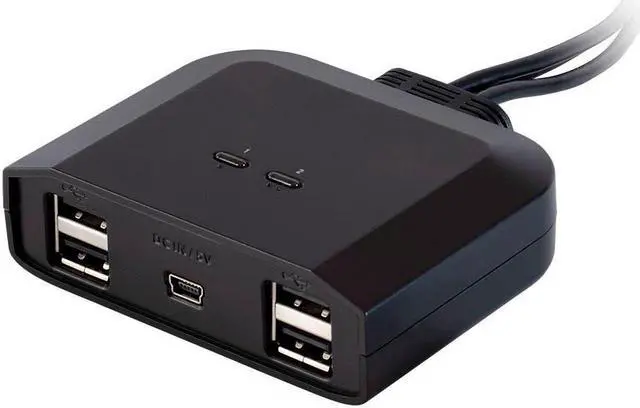 Alt view image 3 of 13 - Monoprice 2x4 USB 2.0 Peripheral Sharing Switch, Allows 2 Computers to Share 4 USB Devices