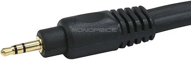 Alt view image 3 of 7 - Monoprice 6ft Premium 3.5mm Stereo Male to 2RCA Male 22AWG Cable (Gold Plated) - Black