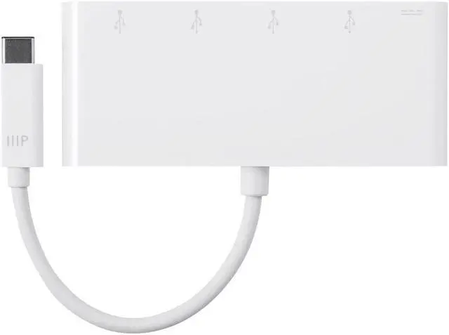 Alt view image 2 of 7 - Monoprice USB-C to 4x USB-A 3.0 and USB-C (F) Adapter, Compatible With USB-C Equipped Laptops, Such As The Apple Macbook And Google Chromebook - Select Series