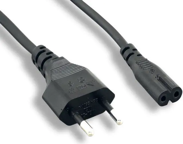 Main image of Monoprice 3-Prong Power Cord - 6 Feet - Black CEE 7/16 (Europlug) to IEC 60320 C7 (non-polarized) 18AWG, For Laptop Power Supply, Gaming Console, etc