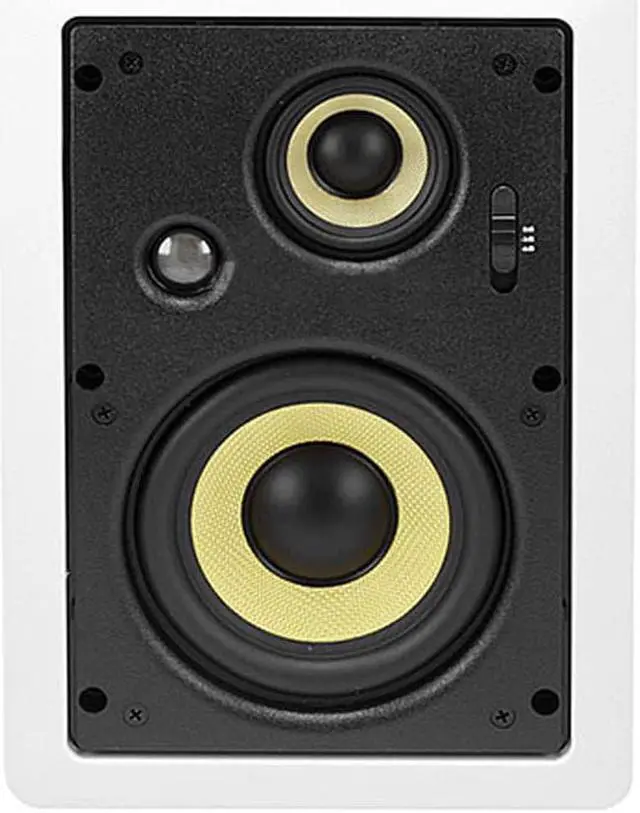 Alt view image 3 of 6 - Monoprice 3-Way Aramid Fiber In-Wall Speakers - 6.5 Inch (Pair) Titanium Silk Dome Tweeters - Caliber Series