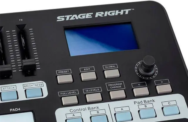 Alt view image 4 of 6 - Monoprice SRP200 USB Pad Controller with 16 RGB Velocity and Pressure Sensitive Pads and 8 Assignable Sliders, 5 Assignable Knobs - Stage Right Series