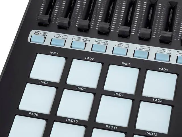 Alt view image 5 of 6 - Monoprice SRP200 USB Pad Controller with 16 RGB Velocity and Pressure Sensitive Pads and 8 Assignable Sliders, 5 Assignable Knobs - Stage Right Series