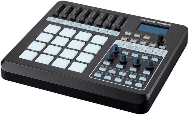 Main image of Monoprice SRP200 USB Pad Controller with 16 RGB Velocity and Pressure Sensitive Pads and 8 Assignable Sliders, 5 Assignable Knobs - Stage Right Series