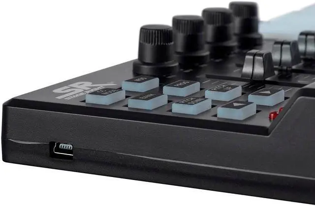 Alt view image 5 of 6 - Monoprice SRK 25 Key Mini USB MIDI Keyboard Controller with 8 Velocity & Pressure Sensitive Pads, 4 Assignable Knobs, 4 Sliders - Stage Right Series