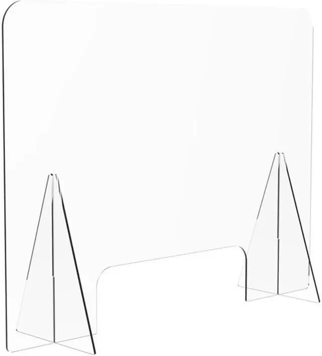Main image of Monoprice Clear Acrylic Protective Shield Desk Barrier for Coughing, Sneezing, Droplets Use in Desk, Counter and Table, 31.5in x 23.6in x 9.0in
