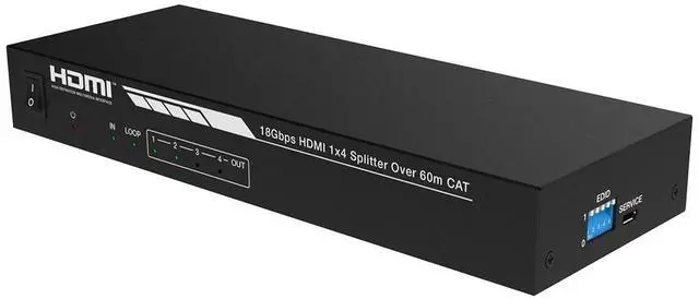 Alt view image 6 of 6 - Monoprice Blackbird 4K HDMI 2.0 1x4 Splitter Extender Kit | 18Gbps, HDR, 4K@60Hz, Cat7 With IR, Loop Out, EDID, POC & 4 Receivers, Up to 60 Meter (197ft)