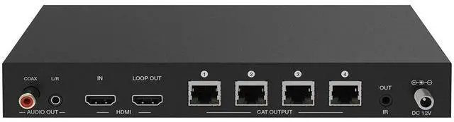 Alt view image 3 of 6 - Monoprice Blackbird 4K HDMI 2.0 1x4 Splitter Extender Kit | 18Gbps, HDR, 4K@60Hz, Cat7 With IR, Loop Out, EDID, POC & 4 Receivers, Up to 60 Meter (197ft)