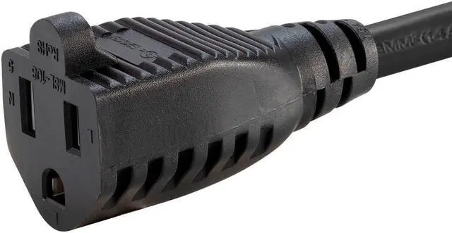 Alt view image 6 of 6 - Monoprice Extension Cord - 50 Feet - Black | Outdoor NEMA 5-15P to NEMA 5-15R, 14AWG, 15A, 125V, 3-Prong, For Powering Computers, Monitors, and Network Devices