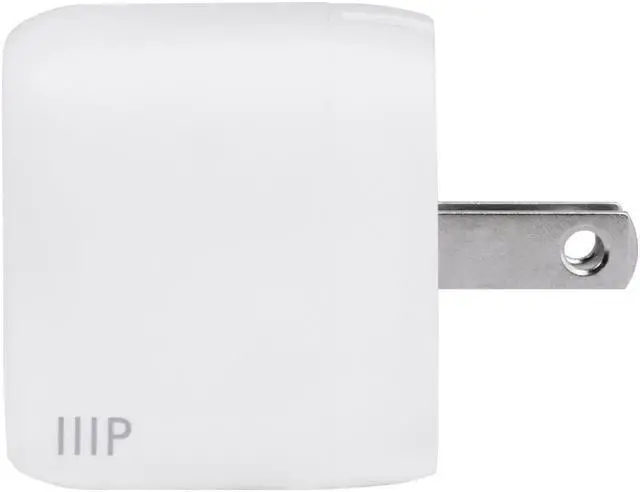 Alt view image 3 of 6 - Monoprice USB-C Charger, 20W 1-port PD GaN Technology Foldable Wall Charger White, Power Delivery for MacBook Pro/Air, iPad Pro, iPhone 12/11/Pro/Max/XR/XS/X, Pixel, Galaxy, and More