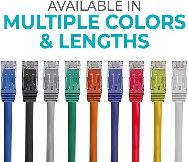 Alt view image 3 of 6 - Monoprice Cat6 Ethernet Patch Cable - 2 Feet - Blue (12-Pack) Snagless RJ45, 550MHz, UTP, Pure Bare Copper Wire, 24AWG - FLEXboot Series