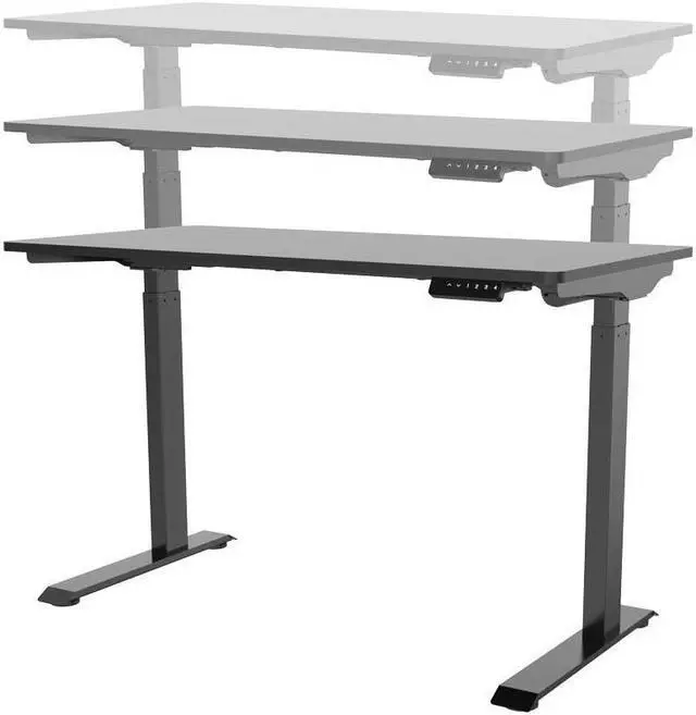 Alt view image 5 of 8 - Monoprice WFH Single Motor Height Adjustable Sit-Stand Desk Table with 4 foot Top, Black, Laptop Computer Workstation - Workstream Collection
