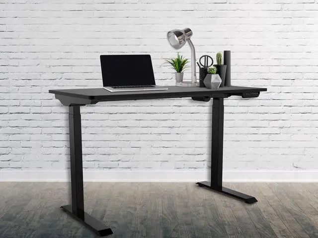 Alt view image 6 of 8 - Monoprice WFH Single Motor Height Adjustable Sit-Stand Desk Table with 4 foot Top, Black, Laptop Computer Workstation - Workstream Collection