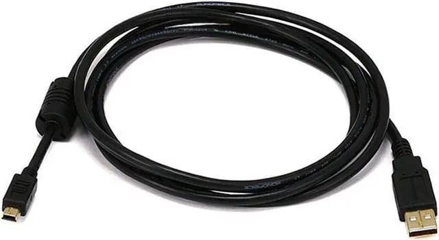 Alt view image 7 of 11 - Monoprice USB 2.0 Cable - 3 Feet - Black | USB Type-A Male to USB Mini Type-B 5-Pin, 28/24AWG, Gold Plated For Digital Camera, Cell Phones, PDAs, MP3 Players, Dash Cam