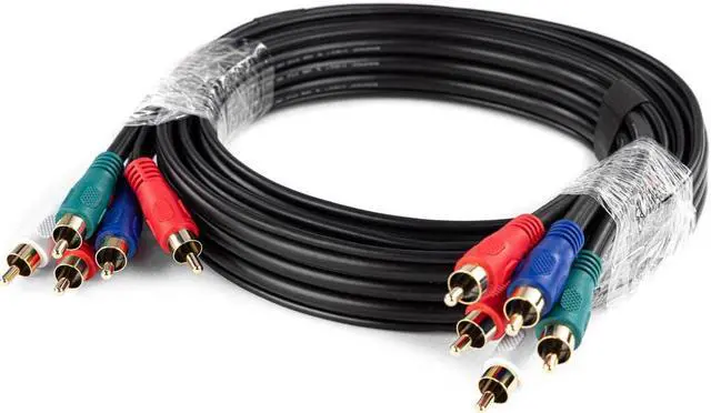 Alt view image 5 of 5 - Monoprice 6ft 22AWG 5-RCA Component Video/Audio Coaxial Cable (RG-59/U) - Black