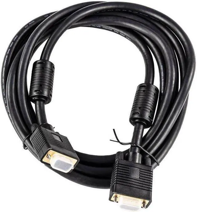Alt view image 7 of 12 - Monoprice Super VGA Cable - 10 Feet - Black | Male to Male Monitor Cable with Ferrite Cores (Gold Plated)