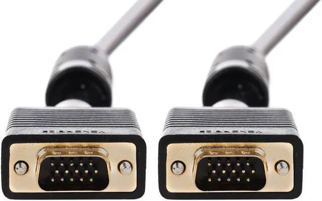 Alt view image 6 of 17 - Monoprice Super VGA Monitor Cable - 6 Feet - Black | Male to Male with Ferrite Cores (Gold Plated)