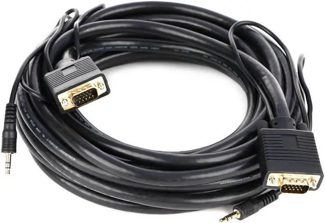 Alt view image 8 of 12 - Monoprice Super VGA Cable - 25 Feet - HD15 Male/Male with Stereo Audio and Triple Shielding (Gold Plated)