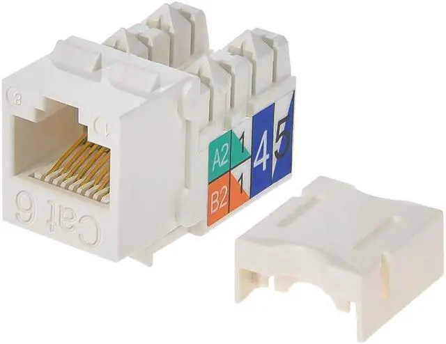 Alt view image 6 of 9 - Monoprice Cat6 Punch Down Keystone Jack - White