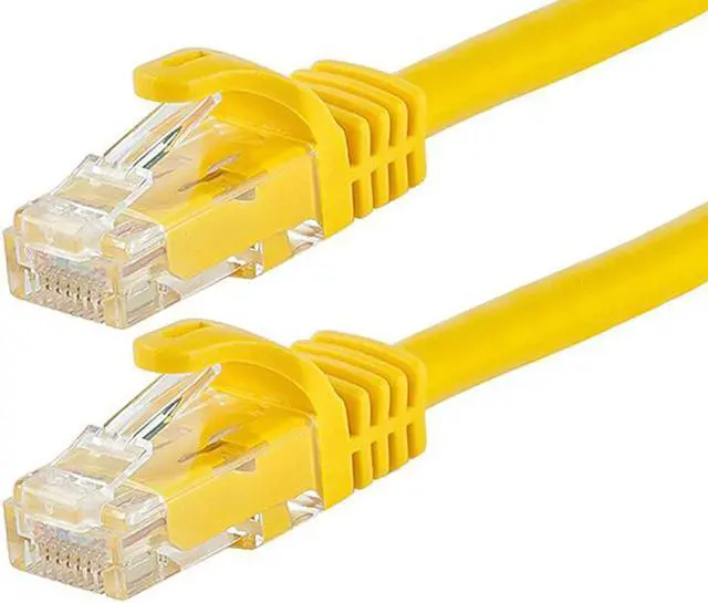 Main image of Monoprice Cat6 Ethernet Patch Cable - 7 Feet - Yellow | Network Internet Cord - RJ45, Stranded, 550Mhz, UTP, Pure Bare Copper Wire, 24AWG - Flexboot Series