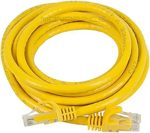 Alt view image 3 of 8 - Monoprice Cat6 Ethernet Patch Cable - 7 Feet - Yellow | Network Internet Cord - RJ45, Stranded, 550Mhz, UTP, Pure Bare Copper Wire, 24AWG - Flexboot Series