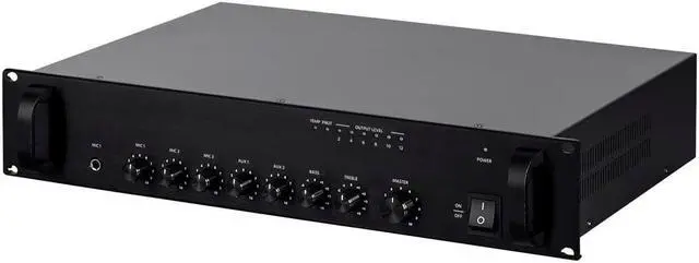 Main image of Monoprice Commercial Audio 60W 5ch 100/70V Mixer Amp with Microphone Priority (NO LOGO)