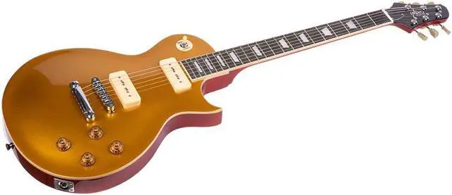 Alt view image 2 of 6 - Monoprice 66SB DLX Plus Mahogany Electric Guitar with Gig Bag, Gold Top, 6 Strings, SingleCutaway Solid Body - Indio Series