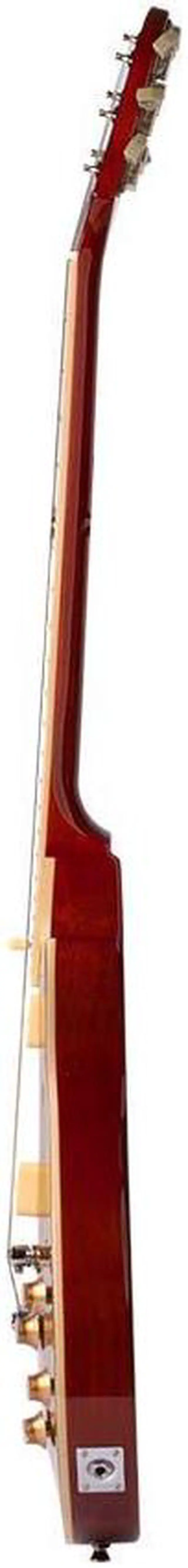 Alt view image 4 of 6 - Monoprice 66SB DLX Plus Mahogany Electric Guitar with Gig Bag, Gold Top, 6 Strings, SingleCutaway Solid Body - Indio Series