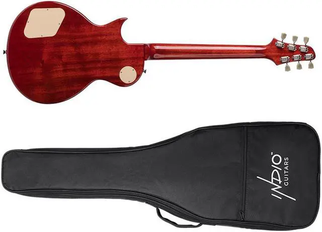 Alt view image 3 of 6 - Monoprice 66SB DLX Plus Mahogany Electric Guitar with Gig Bag, Gold Top, 6 Strings, SingleCutaway Solid Body - Indio Series