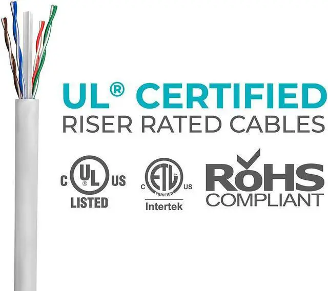 Alt view image 4 of 6 - Monoprice Cat6 Ethernet Bulk Cable - 1000 Feet - White, Solid, 550MHz, UTP, CMR, Riser Rated, Pure Bare Copper Wire, 23AWG, No Logo, (UL)
