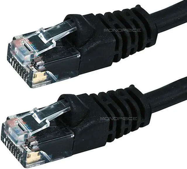 Alt view image 4 of 12 - Monoprice Cat6 Ethernet Patch Cable - 1 Feet - Black | Network Internet Cord - RJ45, Stranded, 550Mhz, UTP, Pure Bare Copper Wire, 24AWG