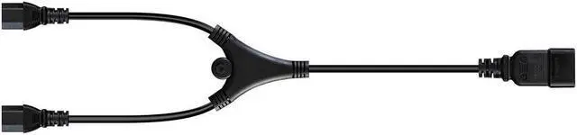 Alt view image 2 of 7 - Monoprice Heavy Duty Splitter Power Cord - 2 Feet - Black | IEC 60320 C20 to 2x IEC 60320 C13, 14AWG, 15A, SJTW, 100-250V