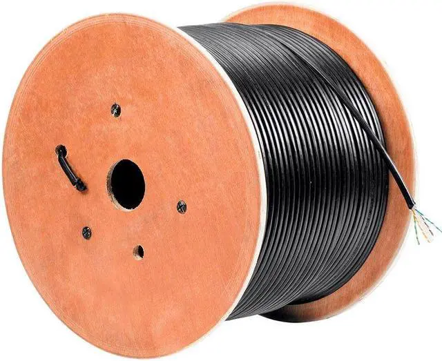 Main image of Monoprice Cat6 Ethernet Bulk Cable - Network Internet Cord - Stranded, 550Mhz, UTP, Pure Bare Copper Wire, Outdoor, 23AWG, 1000ft, Black