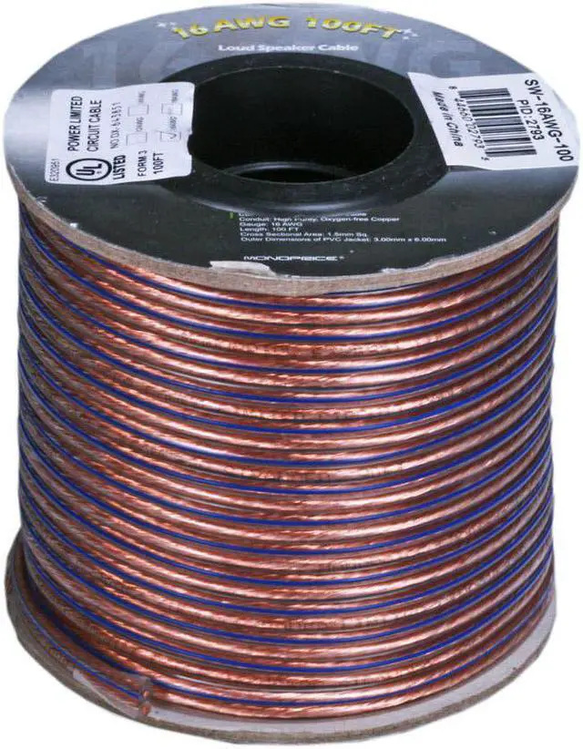 Alt view image 5 of 5 - Monoprice 2793 Choice Series 16AWG Oxygen-Free Pure Bare Copper Speaker Wire, 100ft