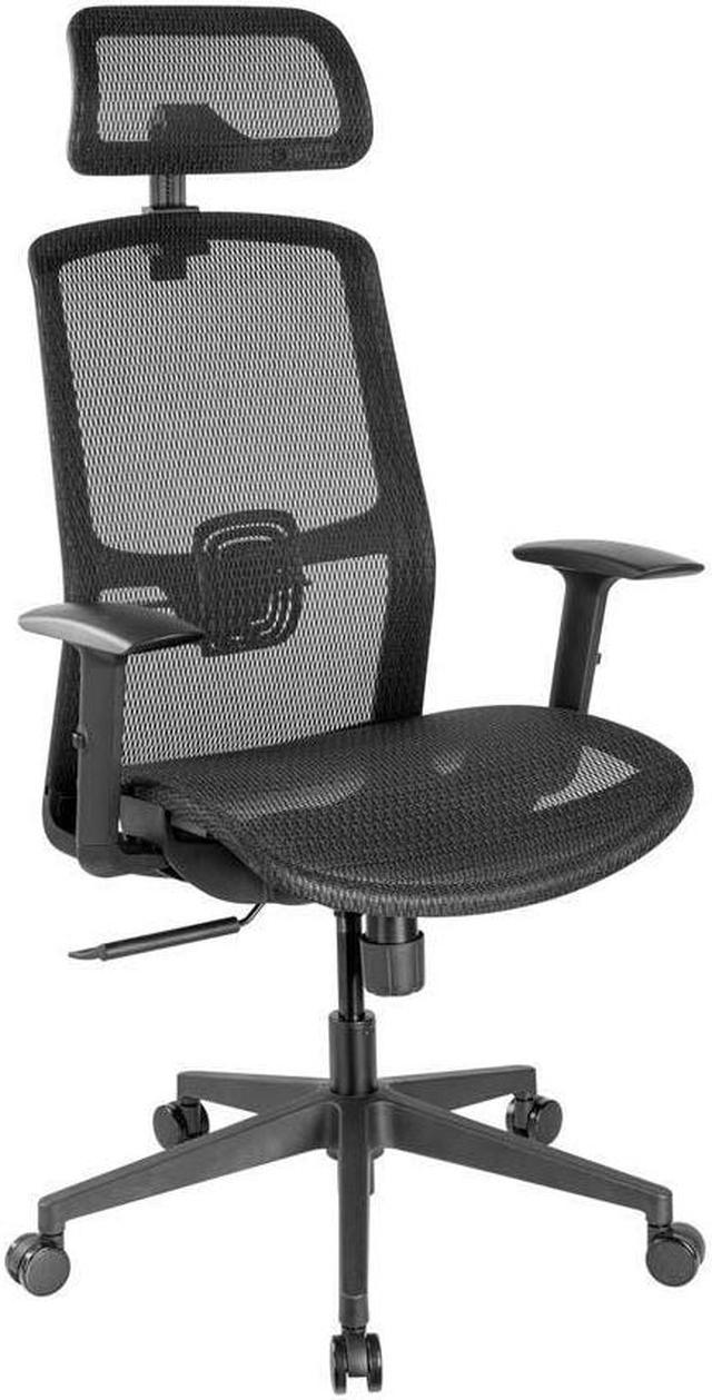 Workstream by Monoprice WFH Ergonomic Office Chair with Foam Seat Lumbar  Support Adjustable Armrests Backrest and Headrest