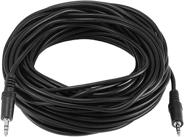 Alt view image 7 of 10 - Monoprice 50ft 3.5mm (1/8") Stereo Male-Male Cable - Black