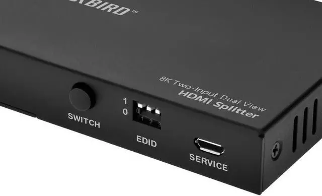 Alt view image 5 of 6 - Monoprice Blackbird 8K Dual Function Splitter/Switch (1x2 Splitter or 2x1 Switch), 8K@60, 4K@120, 40Gbps, HDR, HDMI 2.1, HDCP 2.3, EDID