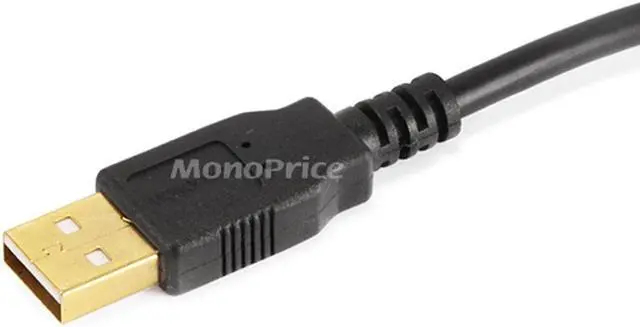 Alt view image 2 of 9 - Monoprice USB 2.0 Cable - 1.5 Feet - Black | USB Type-A Male to USB Type-A Male, 28/24AWG, Gold Plated for Data Transfer Hard Drive Enclosures, Printers, Modems, Cameras and More!