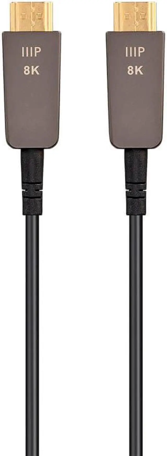 Alt view image 5 of 13 - Monoprice Ultra High Speed HDMI Cable - 100 Feet - Black, 8K@120Hz, Dynamic HDR, 48Gbps, Fiber Optic, eARC, AOC, YCbCr 4:4:4 - SlimRun AV Series