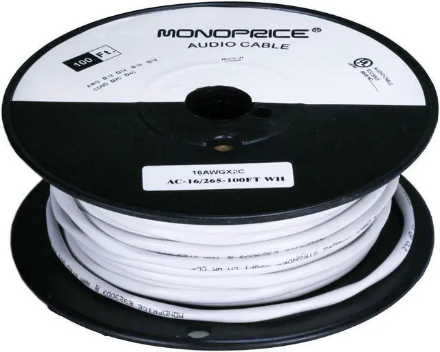 Alt view image 4 of 6 - 100' 16AWG CL2 2-Conductor Oxygen-Free Bare Copper Speaker Wire Cable Cord 2823