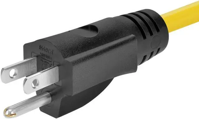 Alt view image 3 of 7 - Monoprice Outdoor Extension Cord - 25 Feet - Yellow | NEMA 5-15P to NEMA 5-15R, 14AWG, 15A, SJTW, For Computers, Monitors, Scanners, Printers