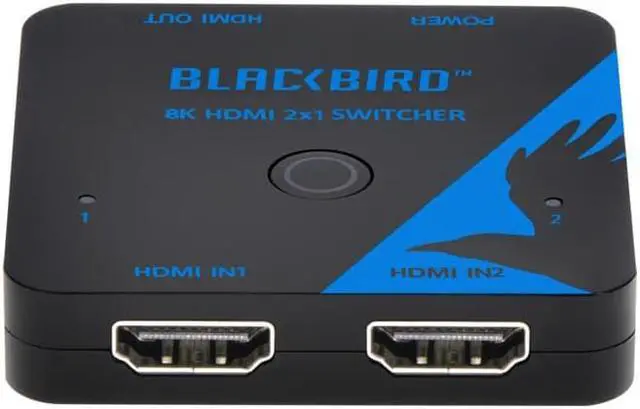 Alt view image 2 of 12 - Monoprice Blackbird 8K60 2x1 HDMI Switch, HDMI 2.1, HDCP 2.3, Share One 8K60 HDMI Input Between Two Sources Compatible with HDTV, Xbox, PS5, PS4, PS3, Blu-Ray Player, Fire Stick, Roku
