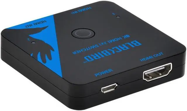Alt view image 4 of 12 - Monoprice Blackbird 8K60 2x1 HDMI Switch, HDMI 2.1, HDCP 2.3, Share One 8K60 HDMI Input Between Two Sources Compatible with HDTV, Xbox, PS5, PS4, PS3, Blu-Ray Player, Fire Stick, Roku