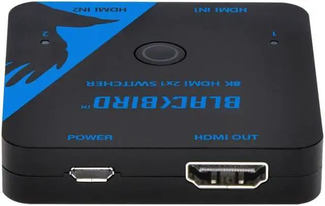 Alt view image 5 of 12 - Monoprice Blackbird 8K60 2x1 HDMI Switch, HDMI 2.1, HDCP 2.3, Share One 8K60 HDMI Input Between Two Sources Compatible with HDTV, Xbox, PS5, PS4, PS3, Blu-Ray Player, Fire Stick, Roku