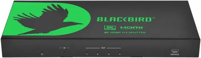 Alt view image 2 of 10 - Monoprice Blackbird 8K60 1x4 HDMI Splitter With Audio Extraction, HDMI 2.1, HDCP 2.3, for Xbox, HDTV, Computer, Projector, PS4, Fire Stick