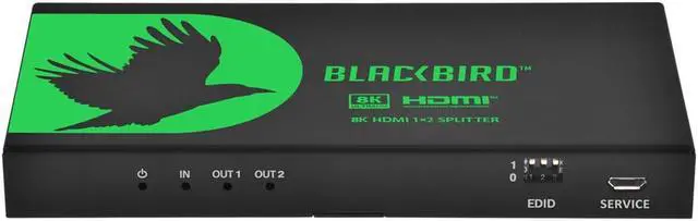 Alt view image 2 of 6 - Monoprice Blackbird 8K60 1x2 HDMI Splitter With Audio Extraction HDMI 2.1 HDCP 2.3, for Xbox, HDTV, Computer, Projector, PS4, Fire Stick