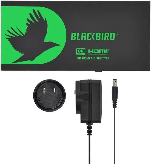 Alt view image 6 of 6 - Monoprice Blackbird 8K60 1x2 HDMI Splitter With Audio Extraction HDMI 2.1 HDCP 2.3, for Xbox, HDTV, Computer, Projector, PS4, Fire Stick