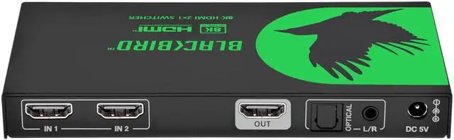 Alt view image 5 of 12 - Monoprice Blackbird Prosumer Class 8K60 2x1 HDMI Switch With Audio Extraction, HDMI 2.1, HDCP 2.3, 40Gbps, EDID, IR Remote Control, HDR 10+, HDTV, Xbox, PS5, PS4, PS3, Fire Stick, Roku